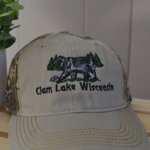 clam lake Camo and tan bear hat